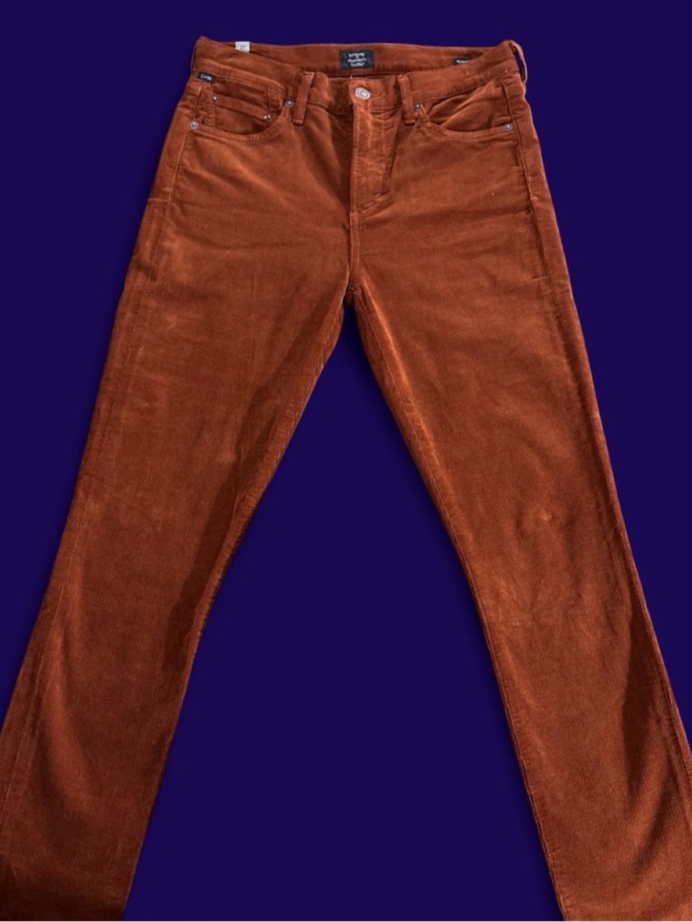 Citizens of Humanity Rocket Ankle Jeans 27 Rust Corduroy High Rise Skinny USA